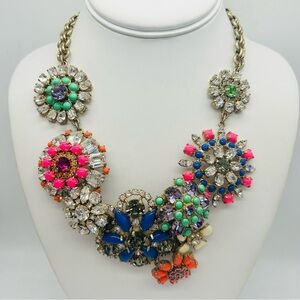J. Crew Flower Jeweled Bib Necklace